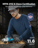 Men's Shirts: VEVOR FR Shirts, Flame Resistant Long Sleeve Clothing Lightweight 7 oz Breathable Cotton, Men's Fire Retardant Work Shirt with Pre-shrink Treatment & Pocket, for Welders,Electricians,Navy Blue 2XL