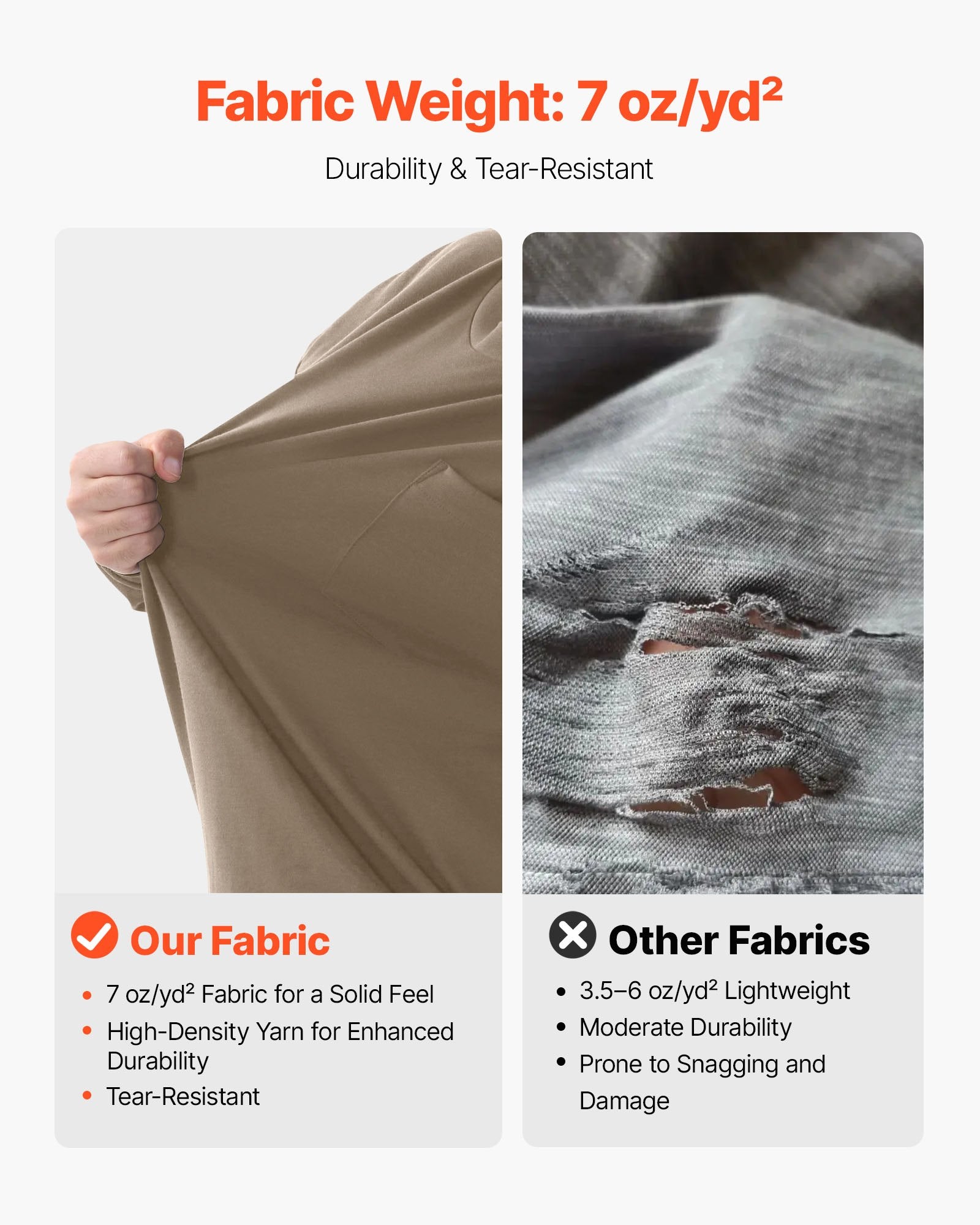 VEVOR FR Shirts, Flame Resistant Long Sleeve Clothing Lightweight 7 oz Breathable Cotton, Men's Fire Retardant Work Shirt with Pre-shrink Treatment & Pocket, for Welders,Electricians,Gray XL