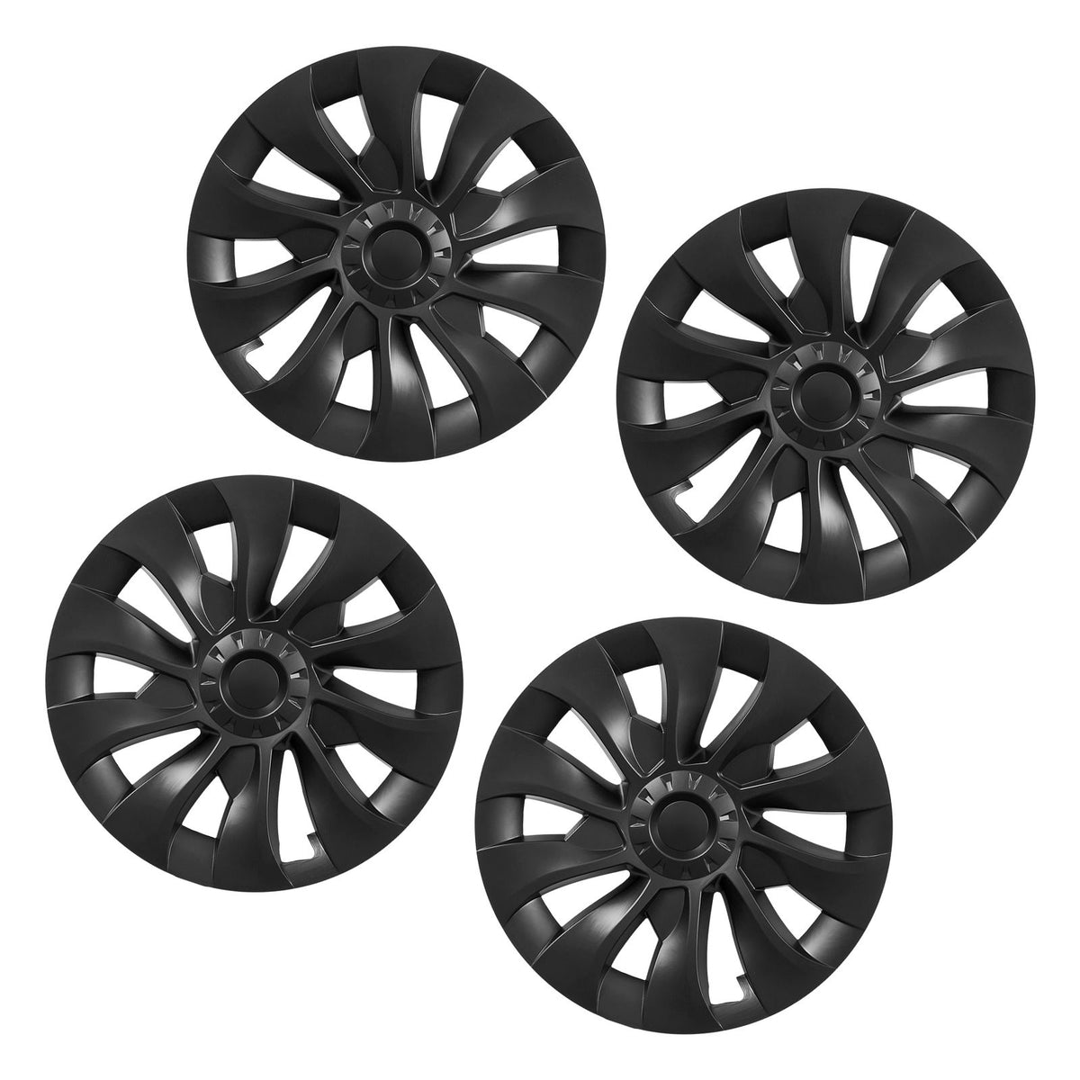 Hubcaps Wheel Covers for 2017-2023 Tesla Model 3, 18 Inch Set of 4 Wheel Rim Cover Hubcaps OEM Style Replacement, R18 Size Snap On Car Hub Caps, Premium 10-Spoke ABS Tire Rim Caps, Matte Black