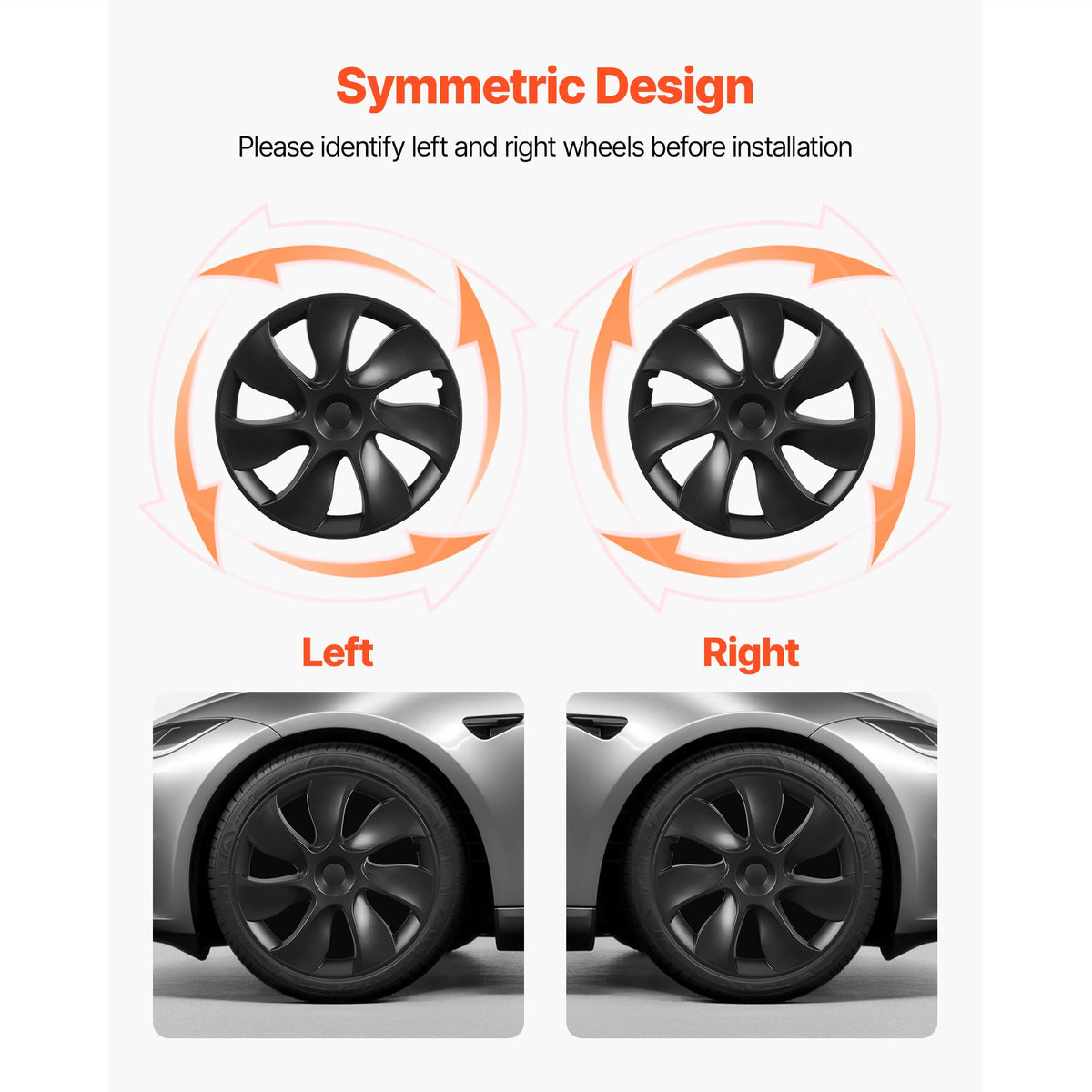Hubcaps Wheel Covers for 2021-2024 Tesla Model Y, 19 Inch Set of 4 Wheel Rim Cover Hubcaps OEM Style Replacement, R19 Size Snap On Car Hub Caps, Premium 7-Spoke ABS Tire Rim Caps, Matte Black