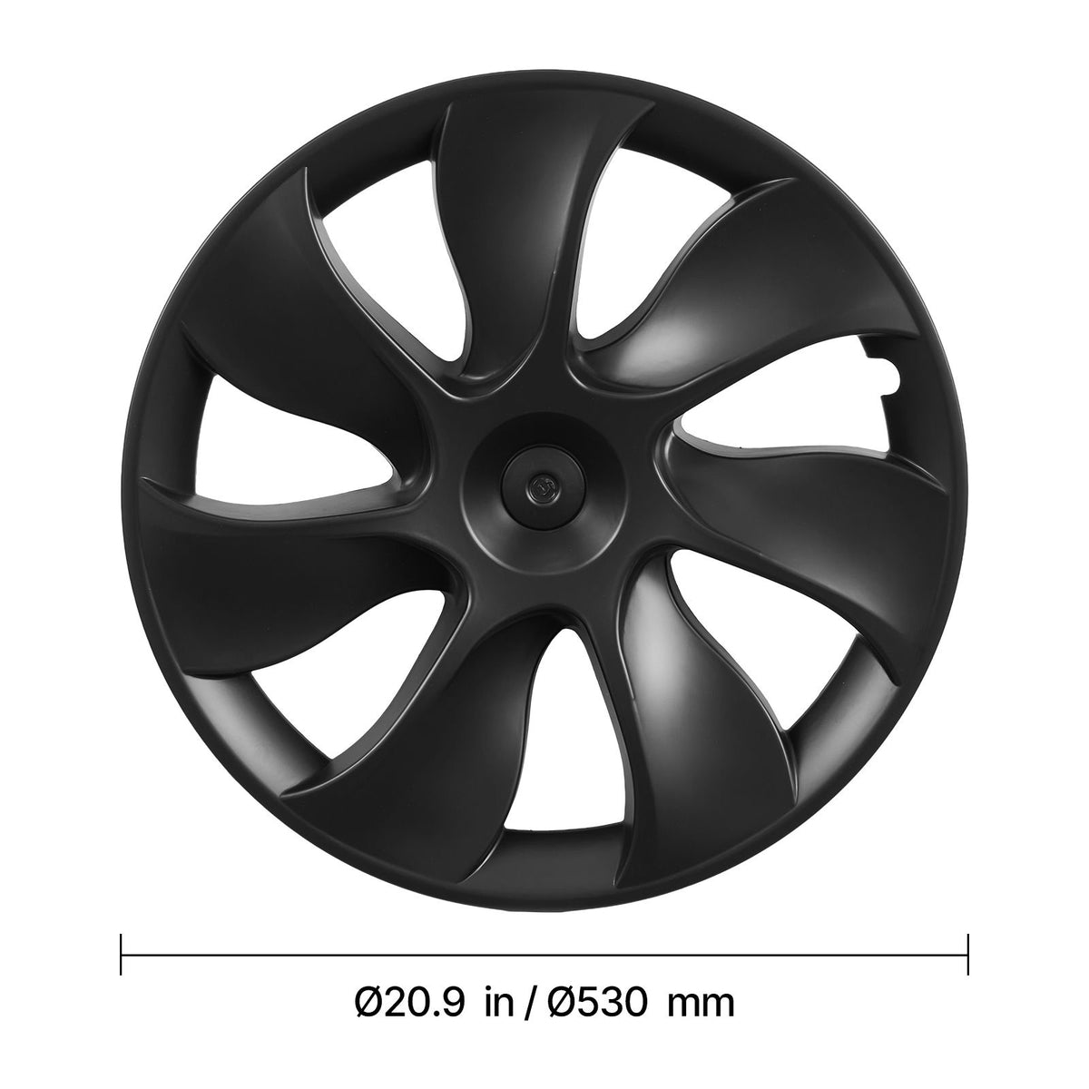 Hubcaps Wheel Covers for 2021-2024 Tesla Model Y, 19 Inch Set of 4 Wheel Rim Cover Hubcaps OEM Style Replacement, R19 Size Snap On Car Hub Caps, Premium 7-Spoke ABS Tire Rim Caps, Matte Black