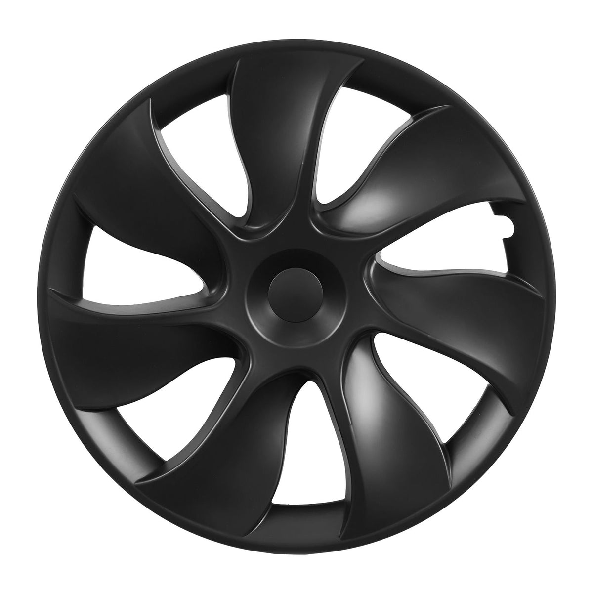 Hubcaps Wheel Covers for 2021-2024 Tesla Model Y, 19 Inch Set of 4 Wheel Rim Cover Hubcaps OEM Style Replacement, R19 Size Snap On Car Hub Caps, Premium 7-Spoke ABS Tire Rim Caps, Matte Black