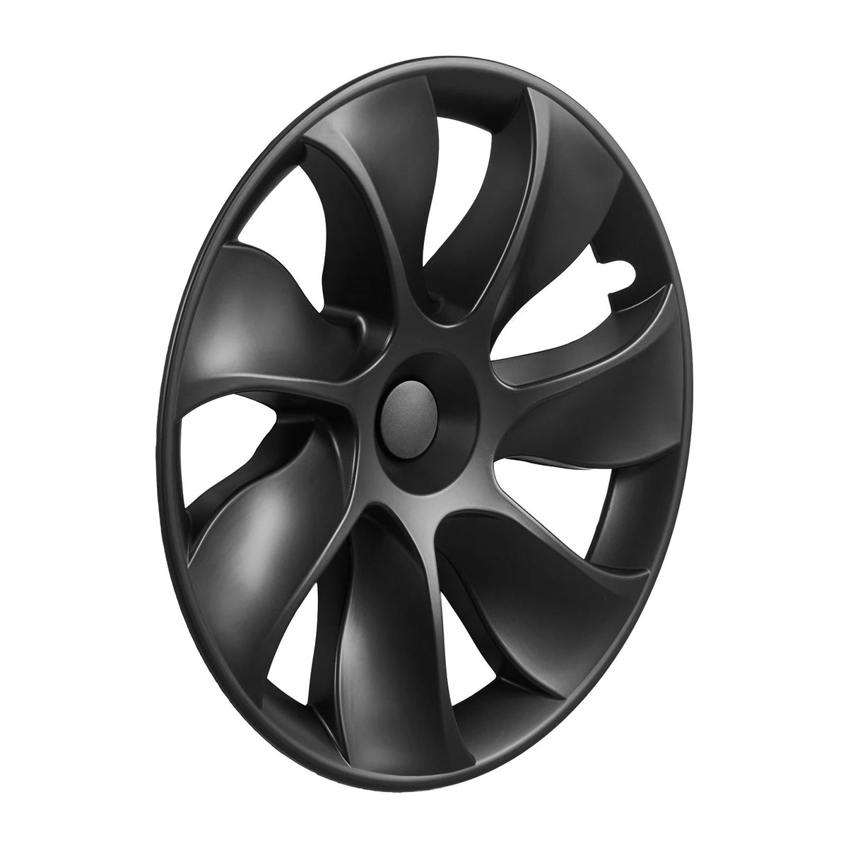 Hubcaps Wheel Covers for 2021-2024 Tesla Model Y, 19 Inch Set of 4 Wheel Rim Cover Hubcaps OEM Style Replacement, R19 Size Snap On Car Hub Caps, Premium 7-Spoke ABS Tire Rim Caps, Matte Black