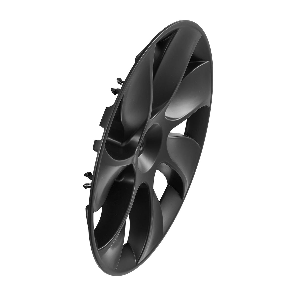 Hubcaps Wheel Covers for 2021-2024 Tesla Model Y, 19 Inch Set of 4 Wheel Rim Cover Hubcaps OEM Style Replacement, R19 Size Snap On Car Hub Caps, Premium 7-Spoke ABS Tire Rim Caps, Matte Black