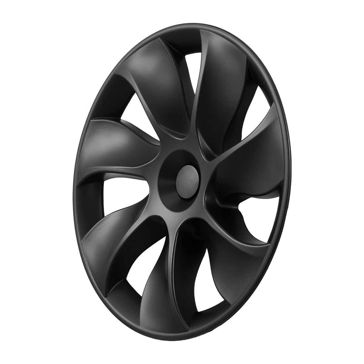 Hubcaps Wheel Covers for 2021-2024 Tesla Model Y, 19 Inch Set of 4 Wheel Rim Cover Hubcaps OEM Style Replacement, R19 Size Snap On Car Hub Caps, Premium 7-Spoke ABS Tire Rim Caps, Matte Black
