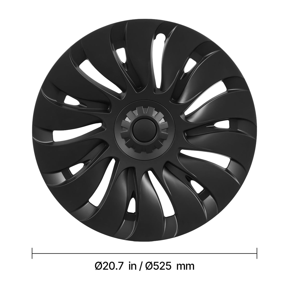 Hubcaps Wheel Covers for 2021-2024 Tesla Model Y, 19 Inch Set of 4 Wheel Rim Cover Hubcaps OEM Style Replacement, R19 Size Snap On Car Hub Caps, Premium 14-Spoke ABS Tire Rim Caps, Matte Black