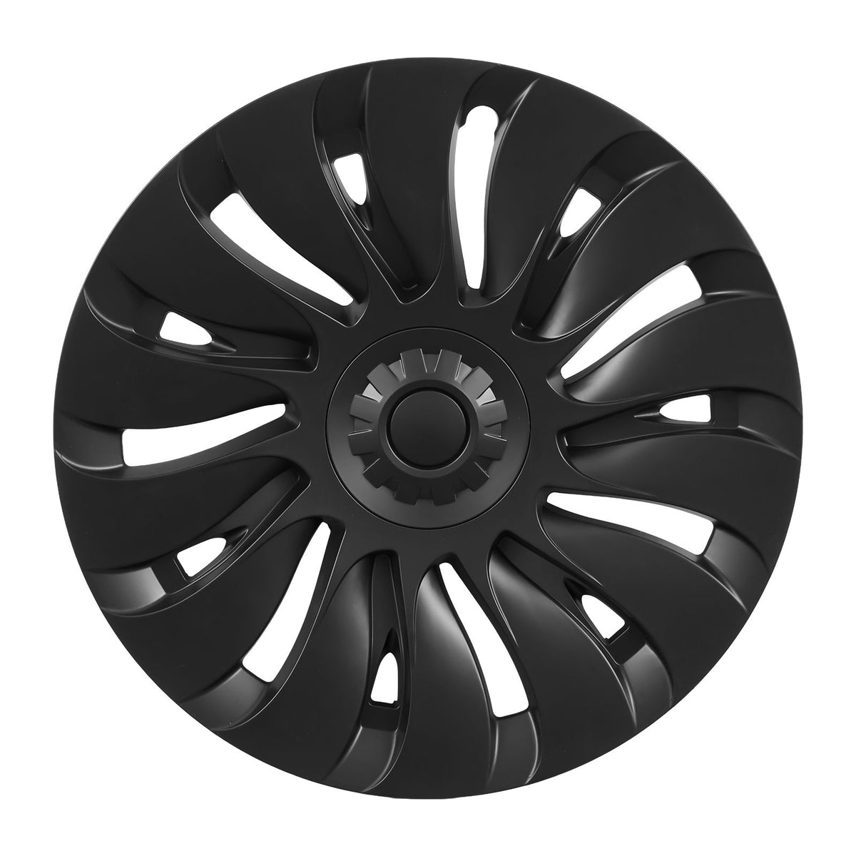 Hubcaps Wheel Covers for 2021-2024 Tesla Model Y, 19 Inch Set of 4 Wheel Rim Cover Hubcaps OEM Style Replacement, R19 Size Snap On Car Hub Caps, Premium 14-Spoke ABS Tire Rim Caps, Matte Black