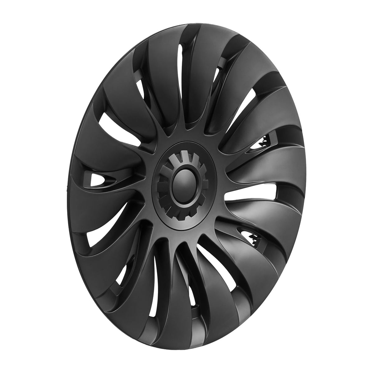Hubcaps Wheel Covers for 2021-2024 Tesla Model Y, 19 Inch Set of 4 Wheel Rim Cover Hubcaps OEM Style Replacement, R19 Size Snap On Car Hub Caps, Premium 14-Spoke ABS Tire Rim Caps, Matte Black
