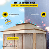 Tents: VEVOR Outdoor Canopy Gazebo Tent, Portable Canopy Shelter with 11\'x11\' Large Shade Space for Party, Backyard, Patio Lawn and Garden, 4 Sandbags, Carrying Bag and Netting Included, Brown
