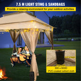 Tents: VEVOR Outdoor Canopy Gazebo Tent, Portable Canopy Shelter with 11\'x11\' Large Shade Space for Party, Backyard, Patio Lawn and Garden, 4 Sandbags, Carrying Bag and Netting Included, Brown