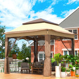 Tents: VEVOR Outdoor Canopy Gazebo Tent, Portable Canopy Shelter with 11\'x11\' Large Shade Space for Party, Backyard, Patio Lawn and Garden, 4 Sandbags, Carrying Bag and Netting Included, Brown