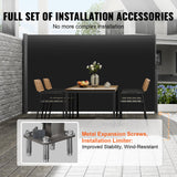Canopies & Gazebos: VEVOR Retractable Side Awning, 160X300cm Aluminum Outdoor Privacy Screen, 280g Polyester Water-proof Retractable Patio Screen, UV 30+ Room Divider Wind Screen for Patio, Backyard, Balcony, Black