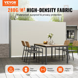 Canopies & Gazebos: VEVOR Retractable Side Awning,160X300cm Aluminum Outdoor Privacy Screen, 280g Polyester Water-proof Retractable Patio Screen, UV 30+ Room Divider Wind Screen for Patio, Backyard, Balcony, Beige