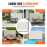 Canopies & Gazebos: VEVOR Retractable Side Awning,160X300cm Aluminum Outdoor Privacy Screen, 280g Polyester Water-proof Retractable Patio Screen, UV 30+ Room Divider Wind Screen for Patio, Backyard, Balcony, Beige