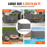 Canopies & Gazebos: VEVOR Retractable Side Awning, 160X600cm Aluminum Outdoor Privacy Screen, 280g Polyester Water-proof Retractable Patio Screen, UV 30+ Room Divider Wind Screen for Patio, Backyard, Balcony, Gray