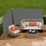Canopies & Gazebos: VEVOR Retractable Side Awning, 160X600cm Aluminum Outdoor Privacy Screen, 280g Polyester Water-proof Retractable Patio Screen, UV 30+ Room Divider Wind Screen for Patio, Backyard, Balcony, Gray
