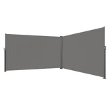 Canopies & Gazebos: VEVOR Retractable Side Awning, 160X600cm Aluminum Outdoor Privacy Screen, 280g Polyester Water-proof Retractable Patio Screen, UV 30+ Room Divider Wind Screen for Patio, Backyard, Balcony, Gray