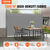 Canopies & Gazebos: VEVOR Retractable Side Awning, 180X300cm Aluminum Outdoor Privacy Screen, 280g Polyester Water-proof Retractable Patio Screen, UV 30+ Room Divider Wind Screen for Patio, Backyard, Balcony, Gray