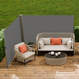 Canopies & Gazebos: VEVOR Retractable Side Awning, 180X600cm Aluminum Outdoor Privacy Screen, 280g Polyester Water-proof Retractable Patio Screen, UV 30+ Room Divider Wind Screen for Patio, Backyard, Balcony, Gray