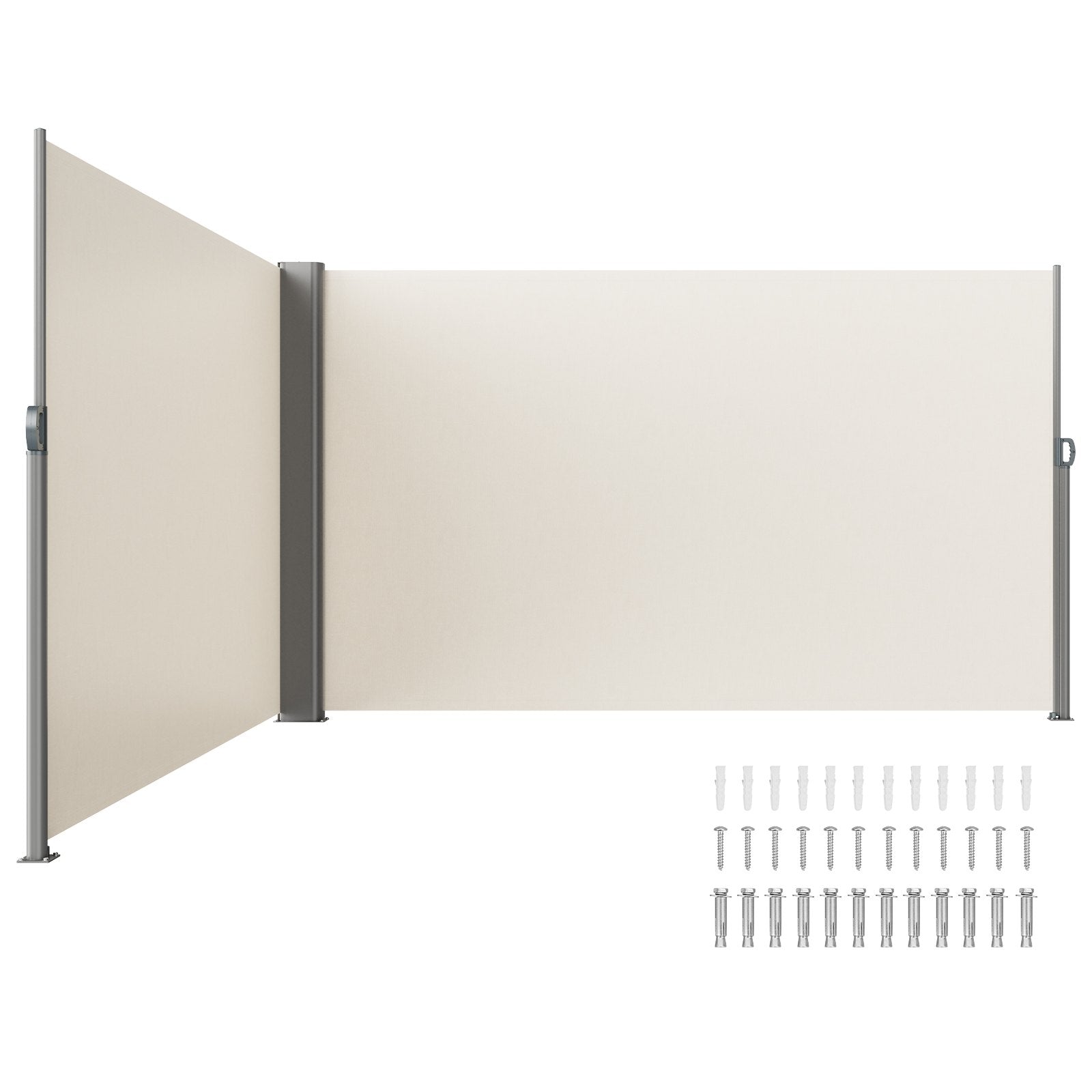 Canopies & Gazebos: VEVOR Retractable Side Awning, 180X600cm Aluminum Outdoor Privacy Screen, 280g Polyester Water-proof Retractable Patio Screen, UV 30+ Room Divider Wind Screen for Patio, Backyard, Balcony, Beige
