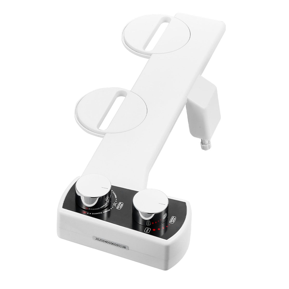 Bidet Attachment for Toilet, Non-Electric Bidet Toilet Seat Attachment - Dual Retractable Nozzles, Adjustable Water Pressure,  Easily Installed Cold Water Sprayer for Rear Feminine Wash, White