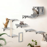 Coat Racks: VEVOR Wall Mounted Cat Shelves, Cat Wall Shelves and Perches with Jumping Boards, Hammock, Sofa, Cat Tree & Cat Grip, Cat Furniture and Shelves up to 40 lbs for Sleeping, Playing, Climbing, Set of 6