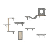 Coat Racks: VEVOR Wall Mounted Cat Shelves, Cat Wall Shelves and Perches with Jumping Boards, Hammock, Sofa, Cat Tree & Cat Grip, Cat Furniture and Shelves up to 40 lbs for Sleeping, Playing, Climbing, Set of 6