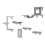 Coat Racks: VEVOR Wall Mounted Cat Shelves, Cat Wall Shelves and Perches with Jumping Boards, Hammock, Sofa, Cat Tree & Cat Grip, Cat Furniture and Shelves up to 40 lbs for Sleeping, Playing, Climbing, Set of 6