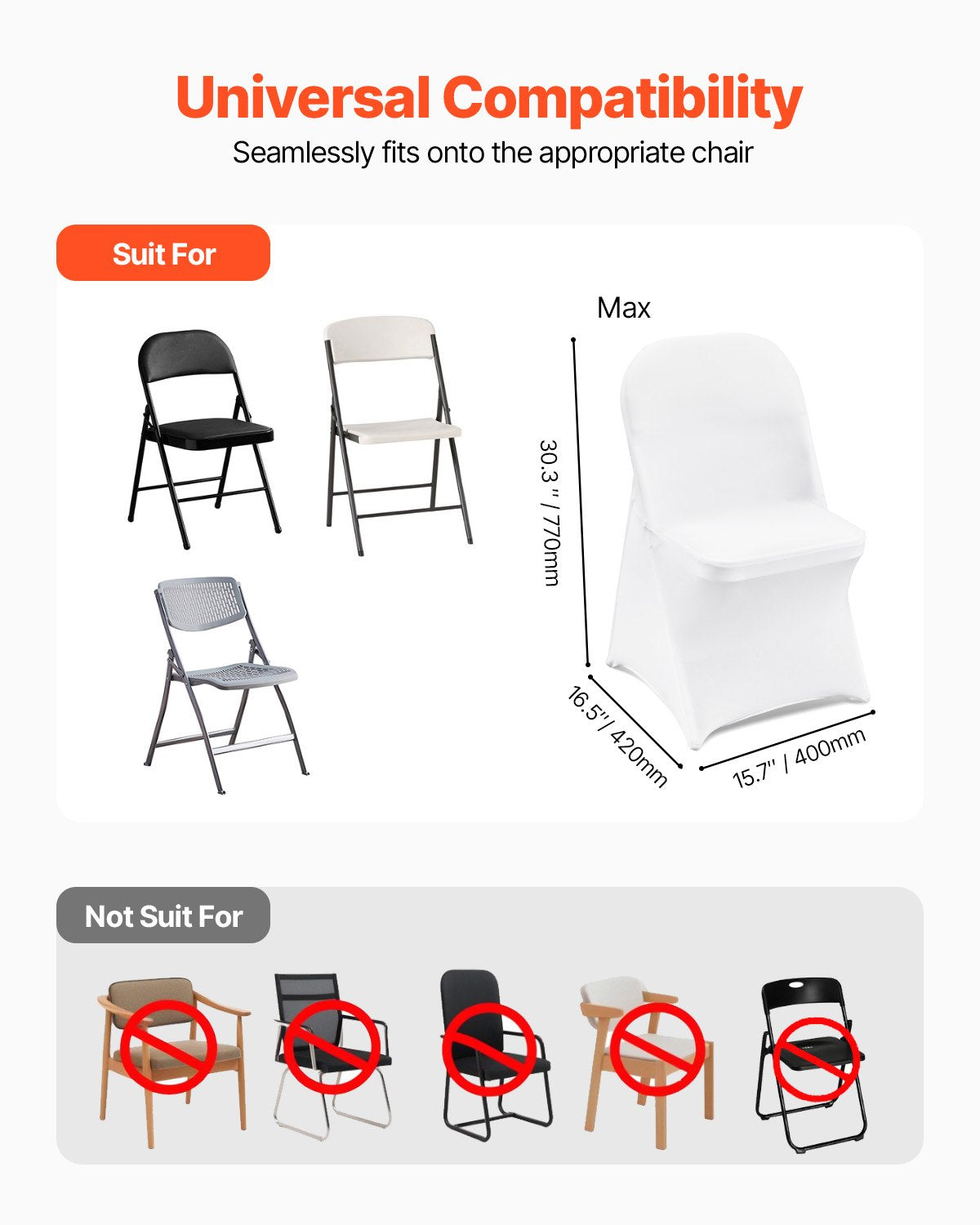 Women's Uggs & Slippers: VEVOR Stretch Spandex Folding Chair Covers, Universal Fitted Chair Cover, Removable Washable Protective Slipcovers, for Wedding, Holiday, Banquet, Party, Celebration, Dining (12PCS White)