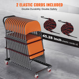 Utility Trolleys: VEVOR Folding Chair Dolly, Iron Commercial Cart with 12 Chairs Capacity, Folding Chairs Rack Trolley with 4 Casters, Storage Transport Dolly for Flat Stacking Plastic Resin and Wood Chairs, Black