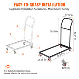 Utility Trolleys: VEVOR Folding Chair Dolly, Iron Commercial Cart with 12 Chairs Capacity, Folding Chairs Rack Trolley with 4 Casters, Storage Transport Dolly for Flat Stacking Plastic Resin and Wood Chairs, Black
