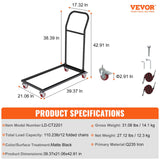 Utility Trolleys: VEVOR Folding Chair Dolly, Iron Commercial Cart with 12 Chairs Capacity, Folding Chairs Rack Trolley with 4 Casters, Storage Transport Dolly for Flat Stacking Plastic Resin and Wood Chairs, Black