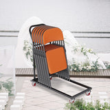 Utility Trolleys: VEVOR Folding Chair Dolly, Iron Commercial Cart with 12 Chairs Capacity, Folding Chairs Rack Trolley with 4 Casters, Storage Transport Dolly for Flat Stacking Plastic Resin and Wood Chairs, Black