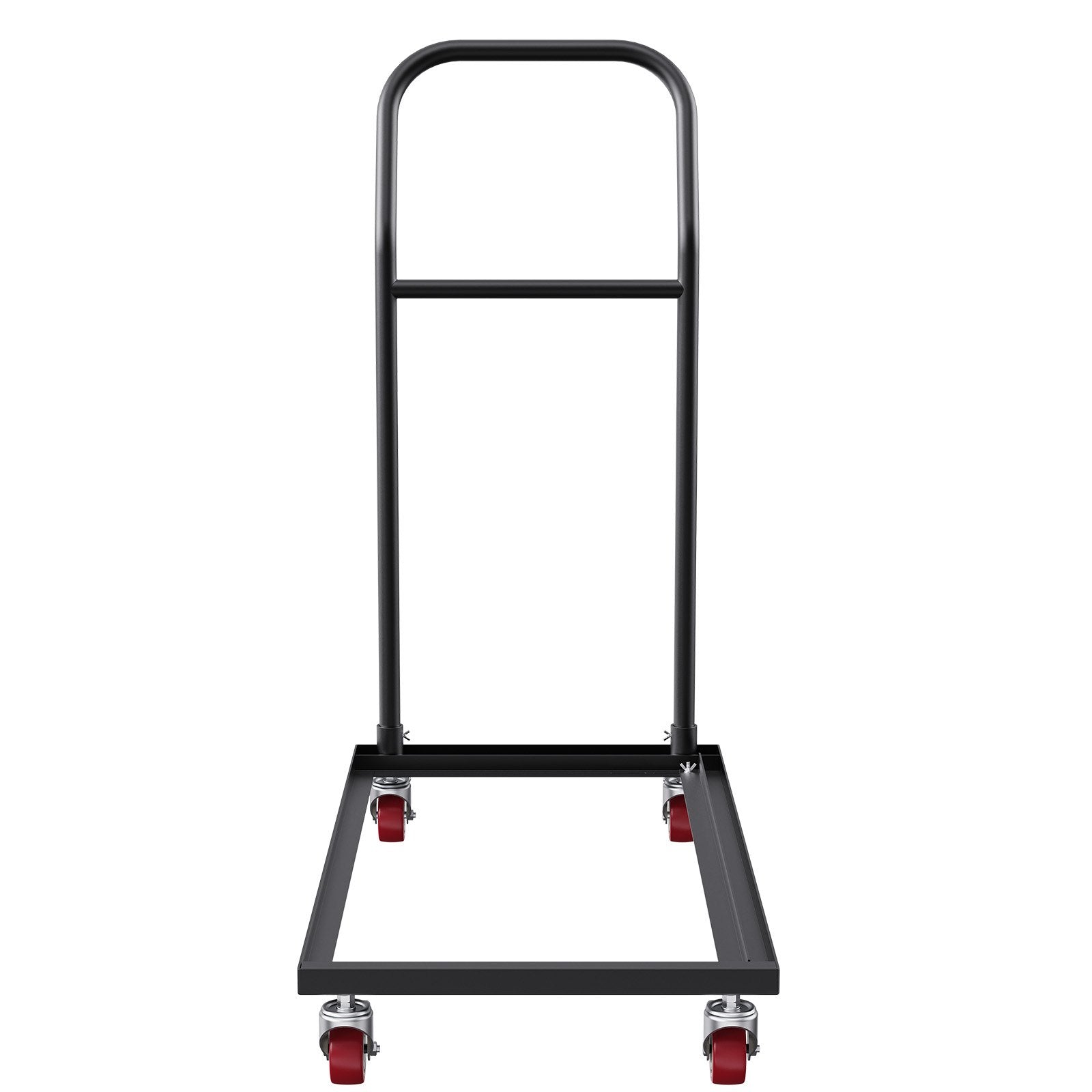 Folding Chair Dolly, Iron Commercial Cart with 12 Chairs Capacity, Folding Chairs Rack Trolley with 4 Casters, Storage Transport Dolly for Flat Stacking Plastic Resin and Wood Chairs, Black