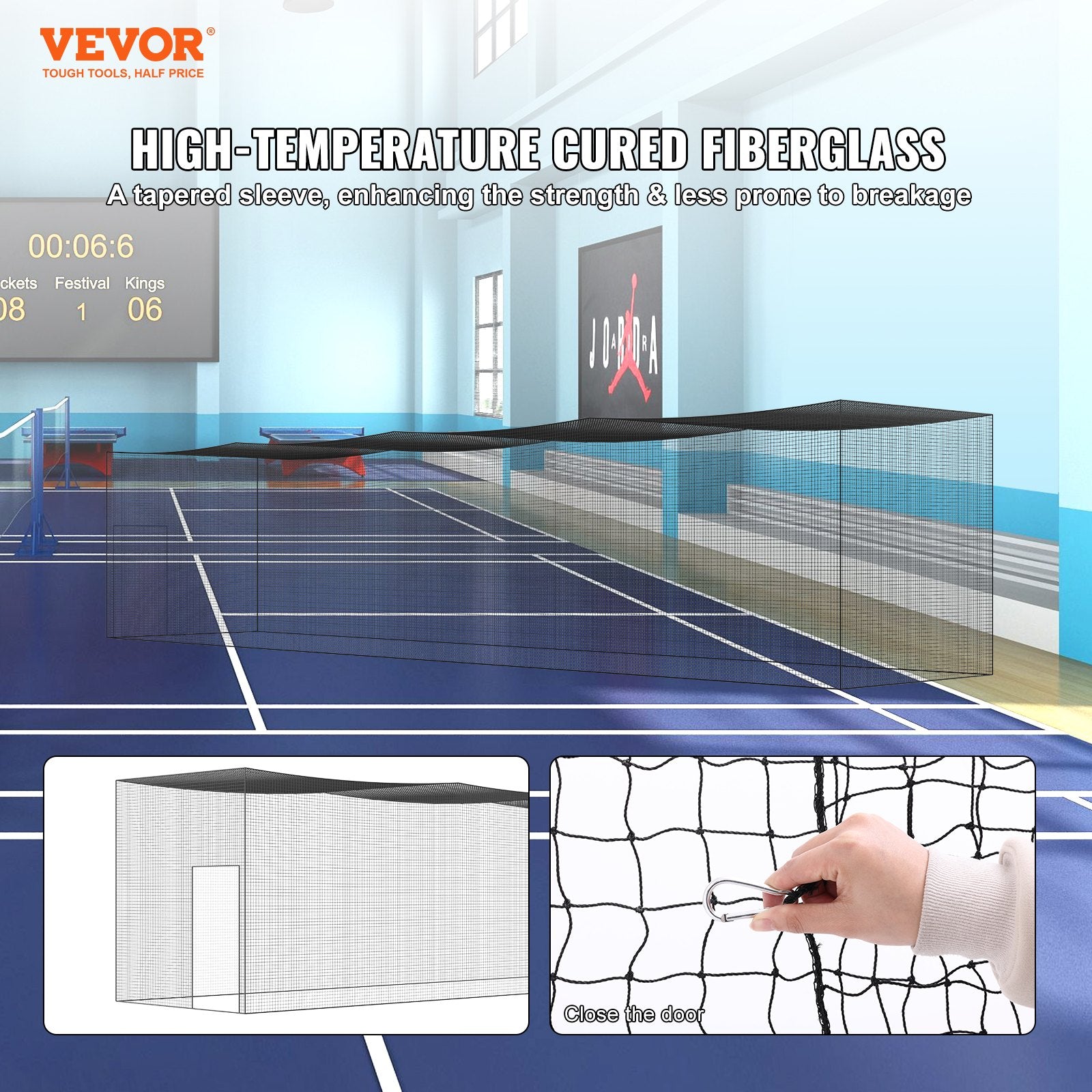 Basketball & Basketball Accessories: VEVOR Baseball Batting Netting, Professional Softball Baseball Batting Hitting Training Net, Practice Portable Pitching Cage Net with Door & Carry Bag, Heavy Duty Enclosed PE Netting,1676CM (NET ONLY)