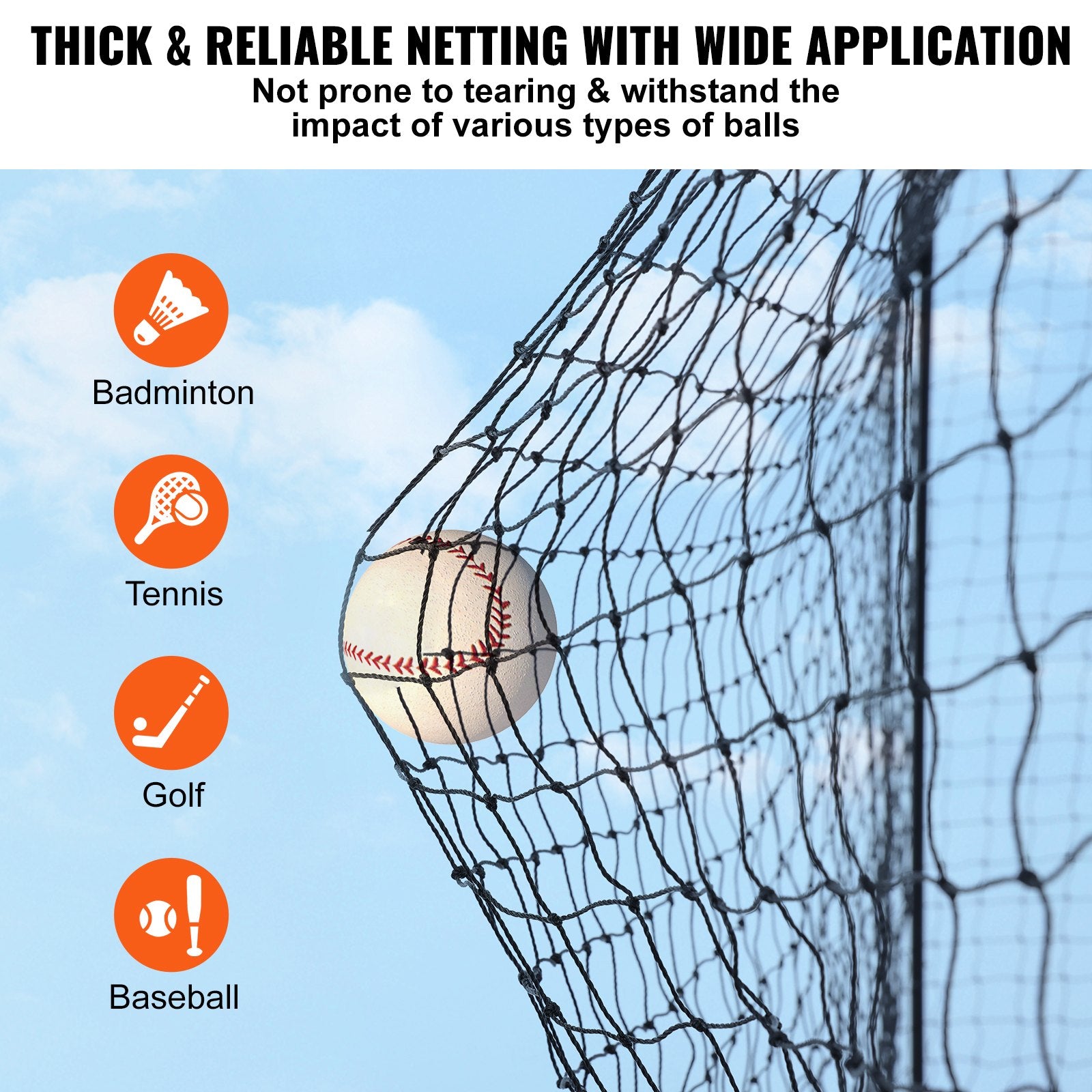 Basketball & Basketball Accessories: VEVOR Baseball Batting Netting, Professional Softball Baseball Batting Hitting Training Net, Practice Portable Pitching Cage Net with Door & Carry Bag, Heavy Duty Enclosed PE Netting,1676CM (NET ONLY)