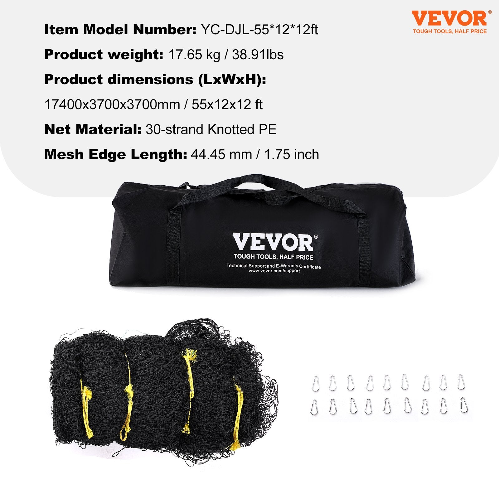 Basketball & Basketball Accessories: VEVOR Baseball Batting Netting, Professional Softball Baseball Batting Hitting Training Net, Practice Portable Pitching Cage Net with Door & Carry Bag, Heavy Duty Enclosed PE Netting,1676CM (NET ONLY)