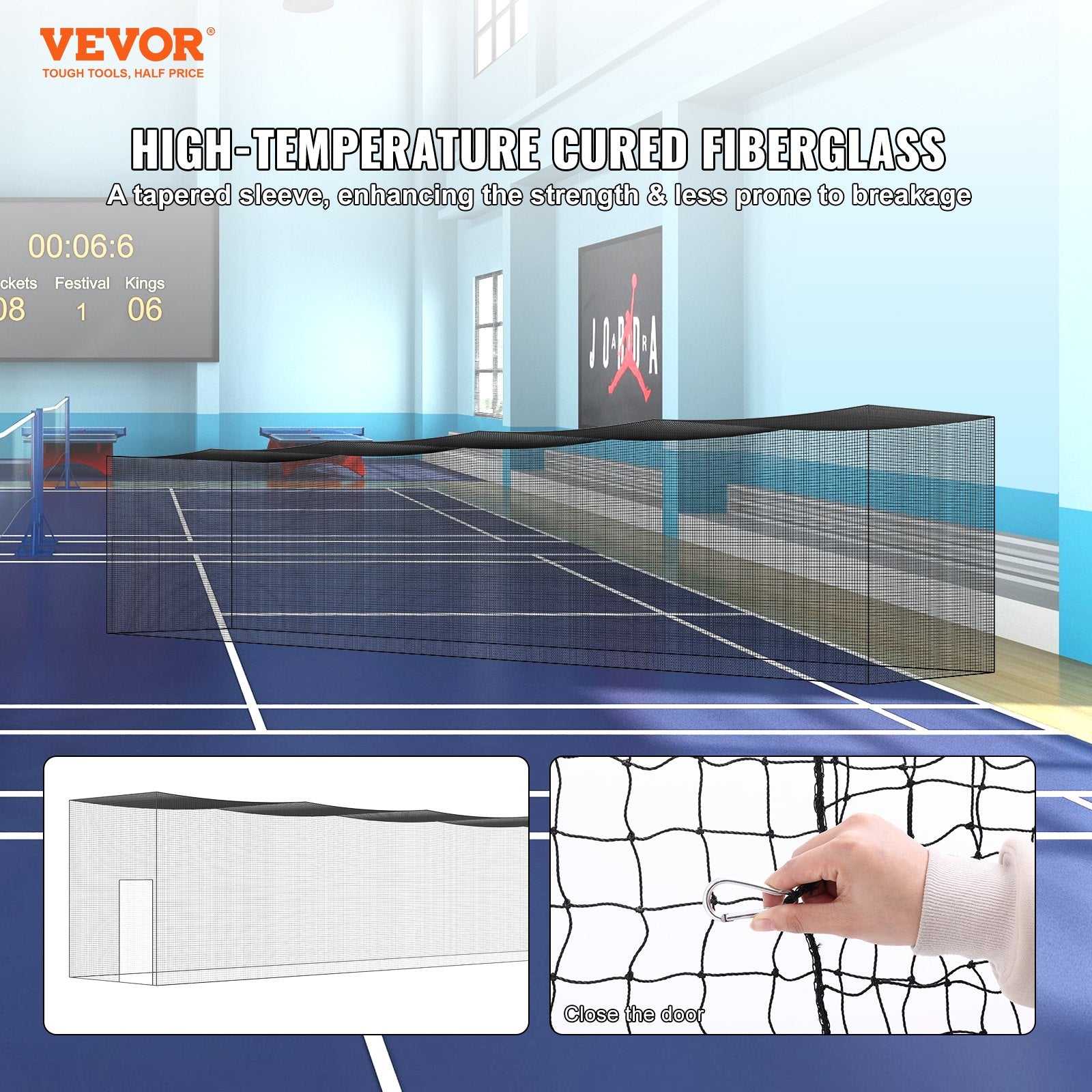 Basketball & Basketball Accessories: VEVOR Baseball Batting Netting, Professional Softball Baseball Batting Hitting Training Net, Practice Portable Pitching Cage Net with Door & Carry Bag, Heavy Duty Enclosed PE Netting,2133CM (NET ONLY)