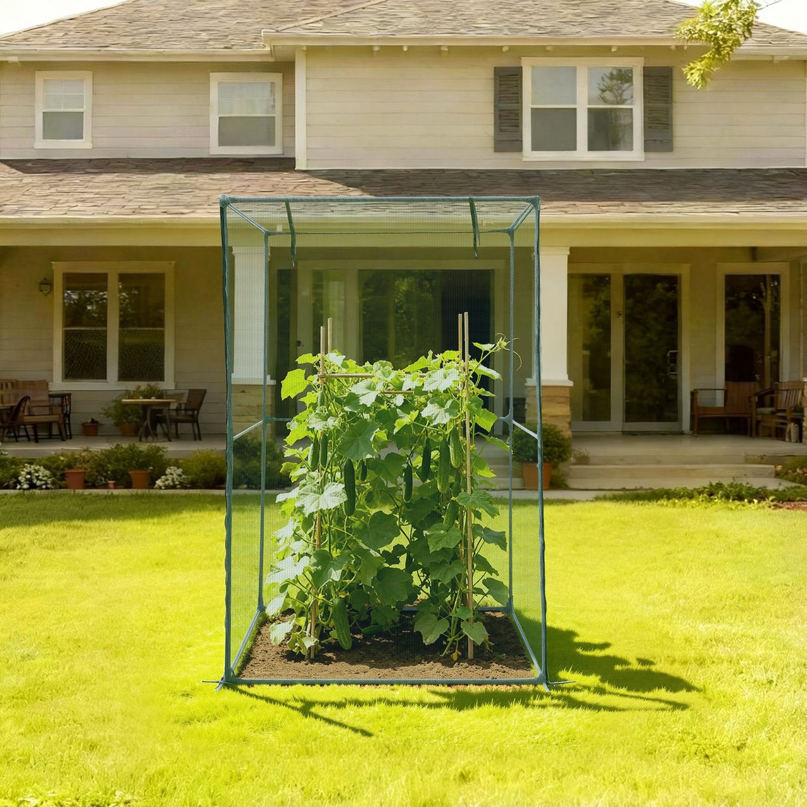 Kitchen Scales: VEVOR Crop Cage, 1.2 x 1.2 x 1.8 m Plant Protection Tent with Zippered Door, Wind-Resistant Tall Crop Cage, Easy to Install, Outdoor Raised Bed Cover, Tomato Plant Netting for Garden Patio Lawn