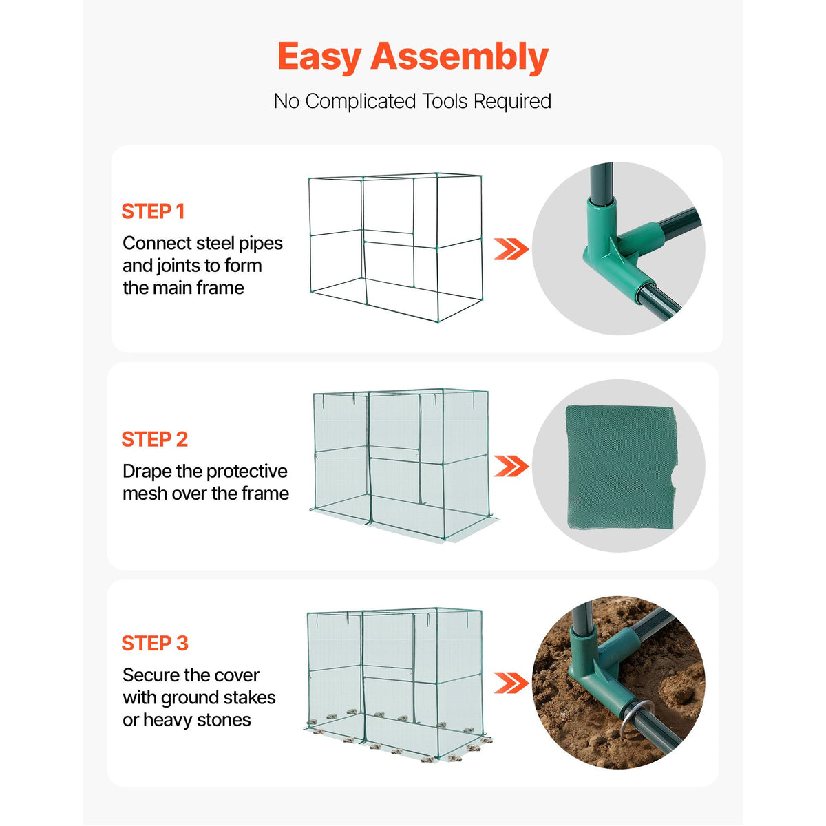 Crop Cage, 2.39 x 1.2 x 1.8 m Plant Protection Tent with Zippered Door, Wind-Resistant Tall Crop Cage, Easy to Install, Outdoor Raised Bed Cover, Tomato Plant Netting for Garden Patio Lawn