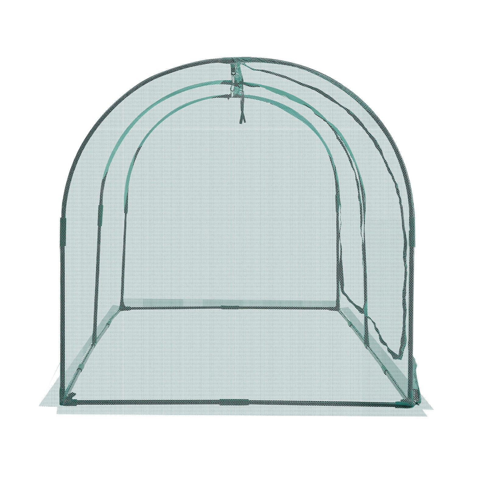 Crop Cage, 2.48 x 1.2 x 1.2 m Plant Protection Tent with Zippered Door, Wind-Resistant Tall Crop Cage, Easy to Install, Outdoor Raised Bed Cover with Frame, Plant Netting for Garden Patio Lawn