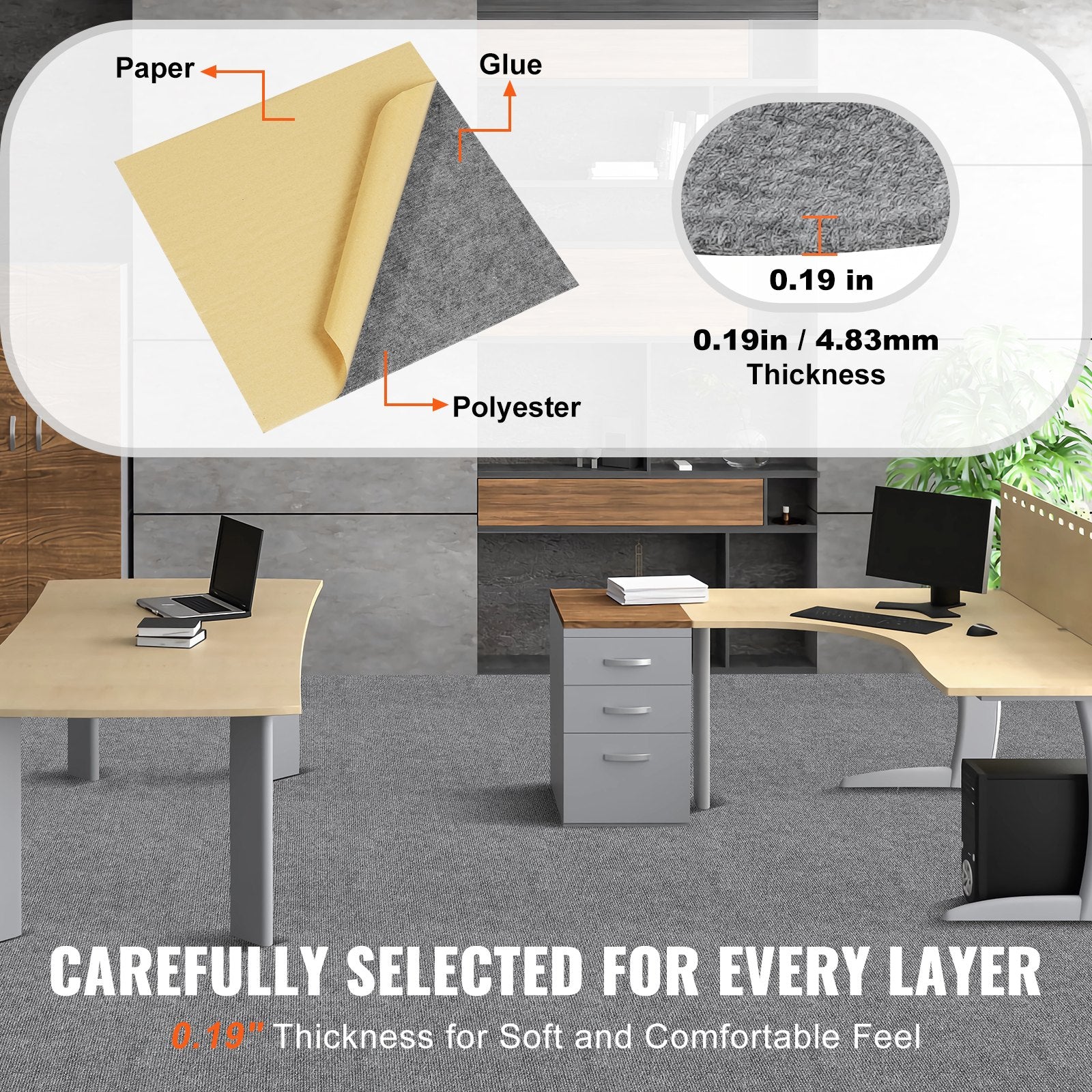 Automotive Decor: VEVOR Carpet Tiles Peel and Stick, Squares Self Adhesive Carpet Floor Tile, Soft Padded Carpet Tiles, Easy Install DIY for Bedroom Living Room Indoor Outdoor (12 Tiles, Light Gray)