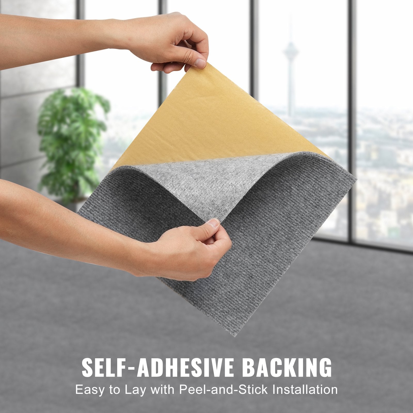 Automotive Decor: VEVOR Carpet Tiles Peel and Stick, Squares Self Adhesive Carpet Floor Tile, Soft Padded Carpet Tiles, Easy Install DIY for Bedroom Living Room Indoor Outdoor (12 Tiles, Light Gray)
