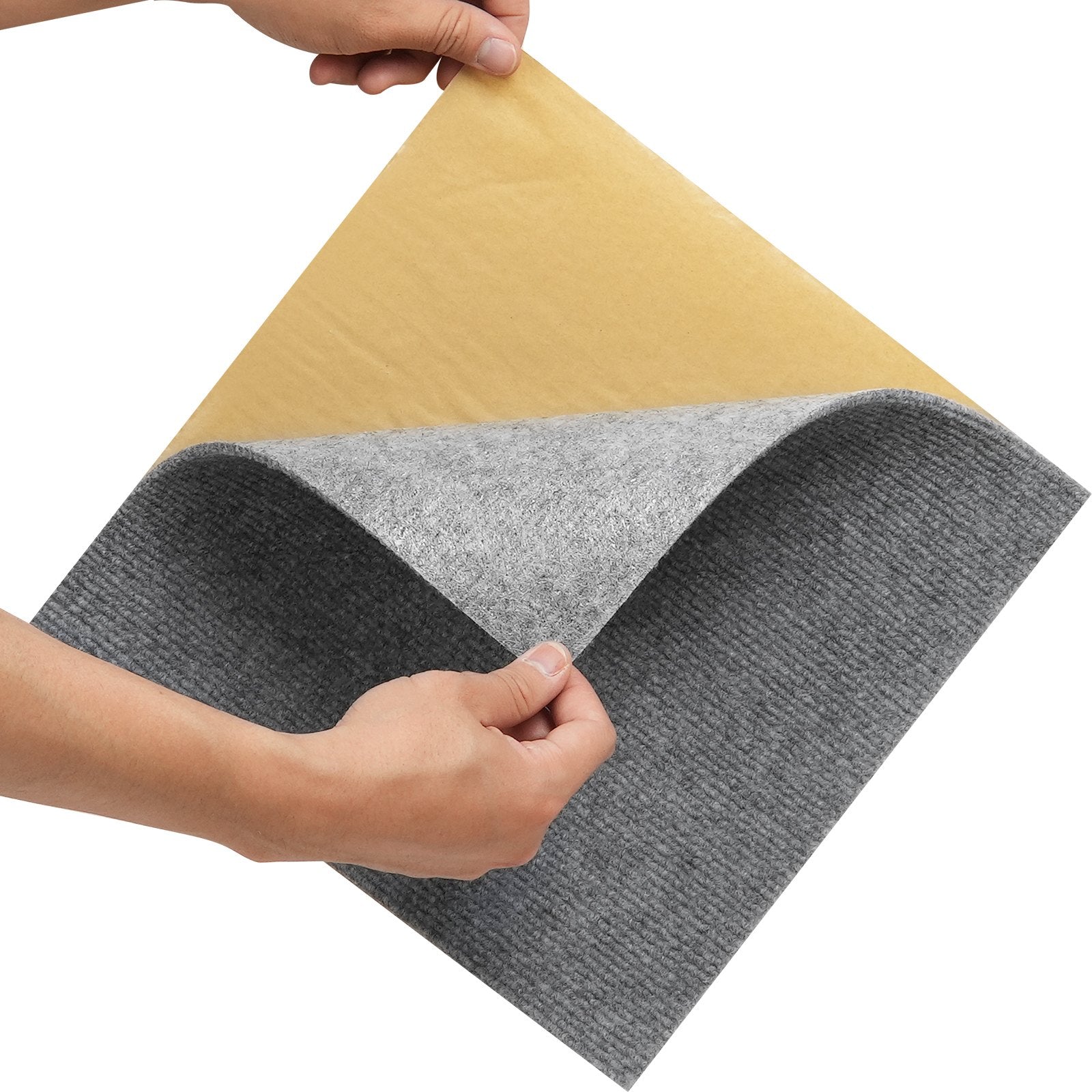 Automotive Decor: VEVOR Carpet Tiles Peel and Stick, Squares Self Adhesive Carpet Floor Tile, Soft Padded Carpet Tiles, Easy Install DIY for Bedroom Living Room Indoor Outdoor (12 Tiles, Light Gray)