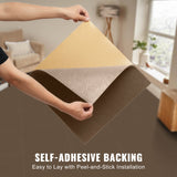 Flooring: VEVOR Carpet Tiles Peel and Stick, Squares Self Adhesive Carpet Floor Tile, Soft Padded Carpet Tiles, Easy Install DIY for Bedroom Living Room Indoor Outdoor (10 Tiles, Dark Brown)