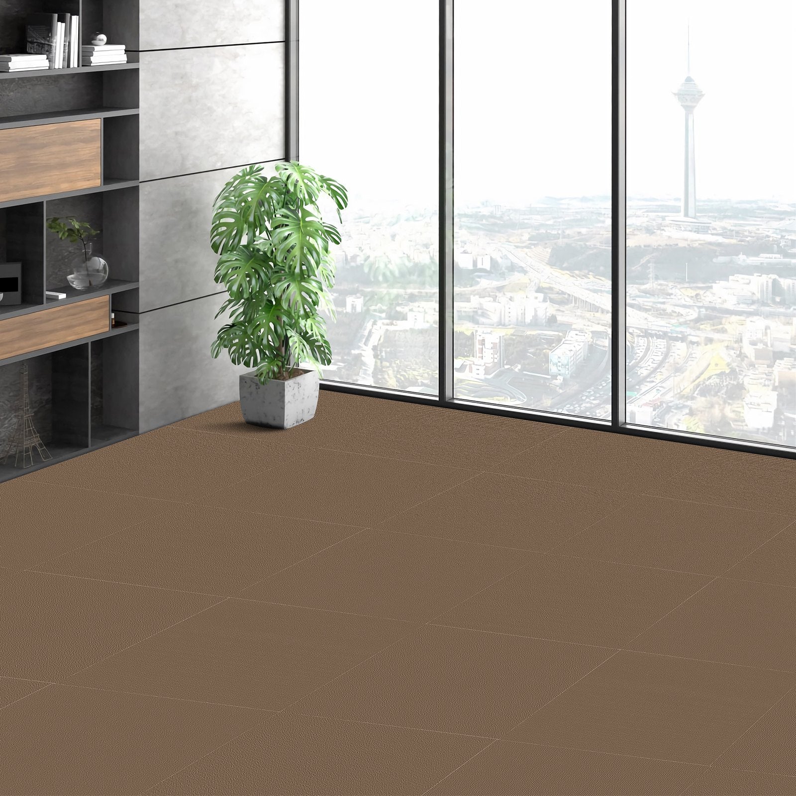 Flooring: VEVOR Carpet Tiles Peel and Stick, Squares Self Adhesive Carpet Floor Tile, Soft Padded Carpet Tiles, Easy Install DIY for Bedroom Living Room Indoor Outdoor (10 Tiles, Dark Brown)