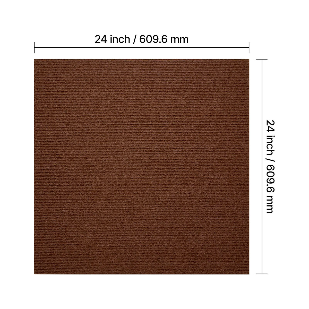 Carpet Tiles 610x610 mm, 20 PCS Peel and Stick Carpet Square Rug, Self Adhesive Commercial Floor Soft Padded for Seamless Cover 7.4㎡, Easy DIY Replacement for Living Room Office, Dark Brown
