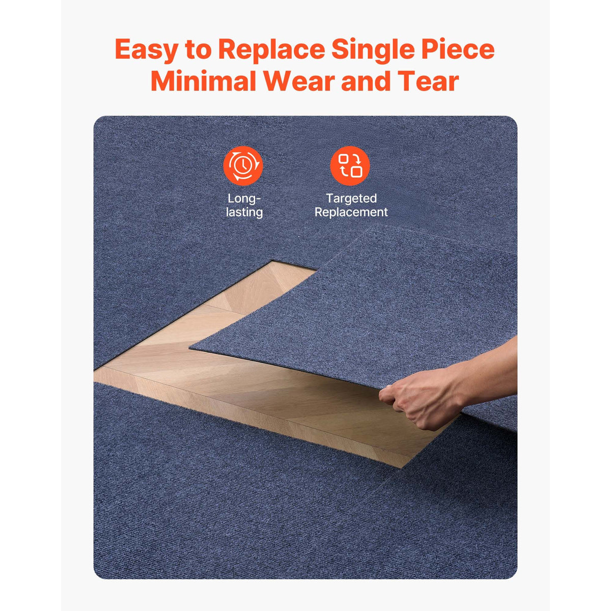 Carpet Tiles 610x610 mm, 15 Pack Peel and Stick Carpet Square Rug, Self Adhesive Commercial Floor Soft Padded for Seamless Cover 5.6㎡, Easy DIY Replacement for Living Room Office, Gray