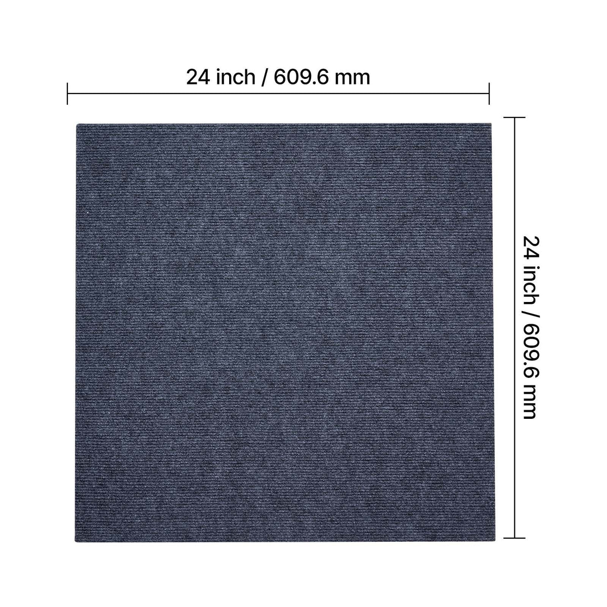 Carpet Tiles 610x610 mm, 15 Pack Peel and Stick Carpet Square Rug, Self Adhesive Commercial Floor Soft Padded for Seamless Cover 5.6㎡, Easy DIY Replacement for Living Room Office, Gray