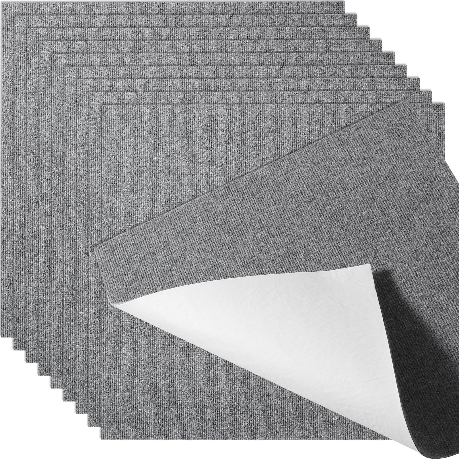 Automotive Decor: VEVOR Carpet Tiles Peel and Stick, Squares Self Adhesive Carpet Floor Tile, Soft Padded Carpet Tiles, Easy Install DIY for Bedroom Living Room Indoor Outdoor (9Tiles, Light Gray)